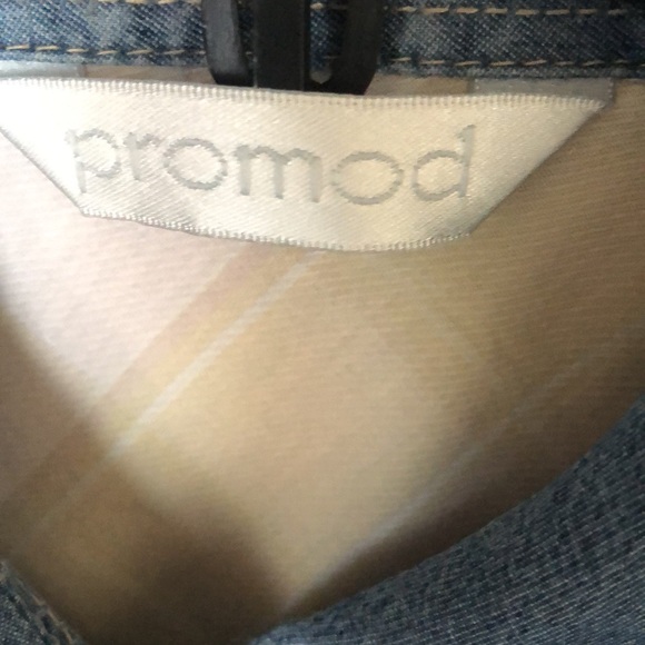 Promod Chambray Long sleeves Button Down Shirt Top Blouse Size S/M - Picture 3 of 5